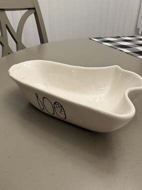 Rae Dunn Boo Ghost Halloween Ceramic Dish Bowl White